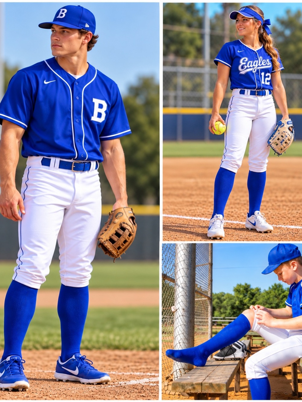 Score Royal Blue King or Regular uniform socks: 2 pair bundle